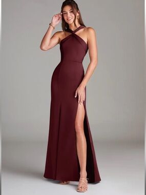 Azazie Rue Dress in Cabernet